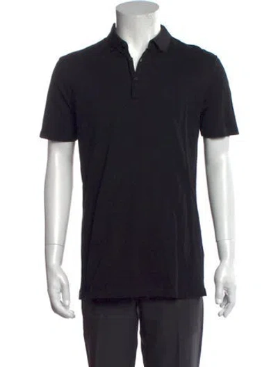 Pre-owned Lanvin Crew Neck Short Sleeve Polo Shirt In Black