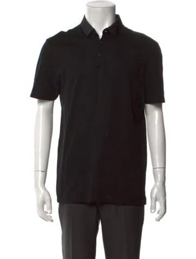 Pre-owned Lanvin Crew Neck Short Sleeve Polo Shirt In Black