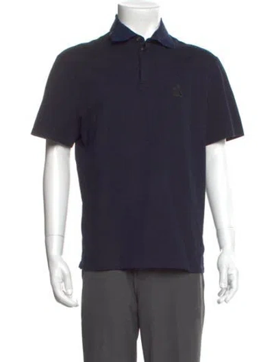 Pre-owned Lanvin Crew Neck Short Sleeve Polo Shirt In Blue