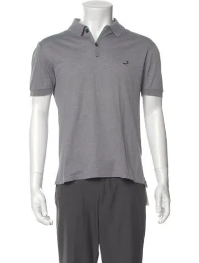 Pre-owned Lanvin Crew Neck Short Sleeve Polo Shirt In Gray