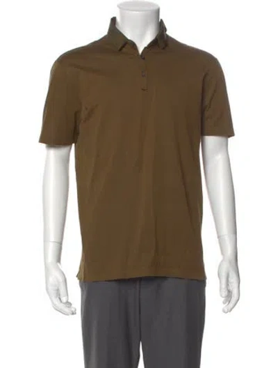 Pre-owned Lanvin Crew Neck Short Sleeve Polo Shirt In Green