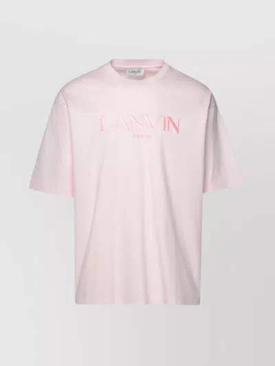 Lanvin Crew Neck Short Sleeve Straight Hem T-shirt In Pink