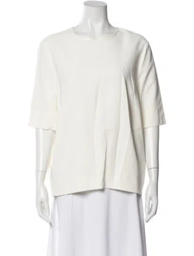 Pre-owned Lanvin Crew Neck Short Sleeve Top In Neutral
