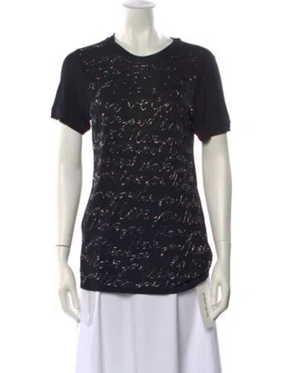 Pre-owned Lanvin Crew Neck Short Sleeve T-shirt In Black