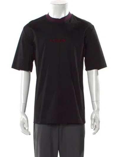 Pre-owned Lanvin Crew Neck Short Sleeve T-shirt In Black