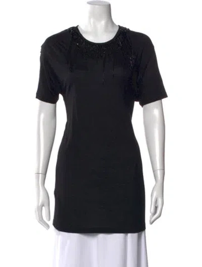 Pre-owned Lanvin Crew Neck Short Sleeve T-shirt In Black