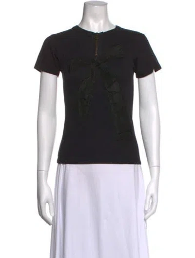 Pre-owned Lanvin Crew Neck Short Sleeve T-shirt In Black