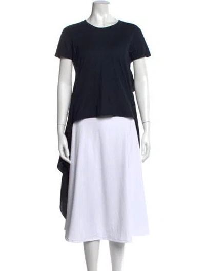 Pre-owned Lanvin Crew Neck Short Sleeve T-shirt In Black