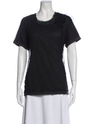 Pre-owned Lanvin Crew Neck Short Sleeve T-shirt In Black