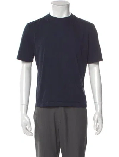 Pre-owned Lanvin Crew Neck Short Sleeve T-shirt In Blue