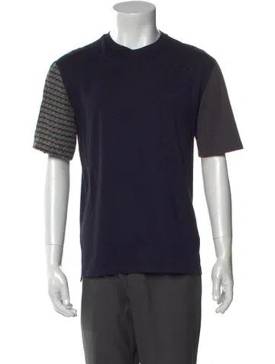 Pre-owned Lanvin Crew Neck Short Sleeve T-shirt In Blue