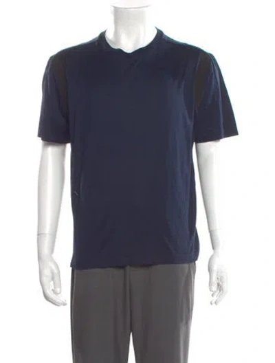 Pre-owned Lanvin Crew Neck Short Sleeve T-shirt In Blue