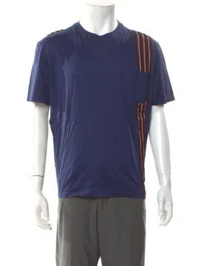 Pre-owned Lanvin Crew Neck Short Sleeve T-shirt In Blue