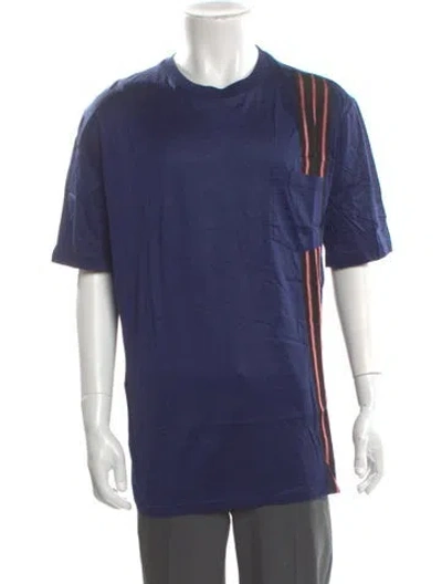 Pre-owned Lanvin Crew Neck Short Sleeve T-shirt In Blue