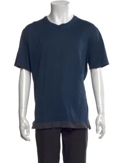 Pre-owned Lanvin Crew Neck Short Sleeve T-shirt In Blue