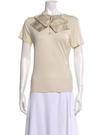 Pre-owned Lanvin Crew Neck Short Sleeve T-shirt In Neutral
