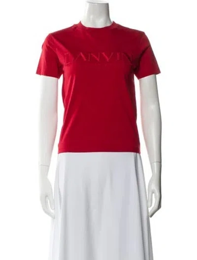 Pre-owned Lanvin Crew Neck Short Sleeve T-shirt In Red