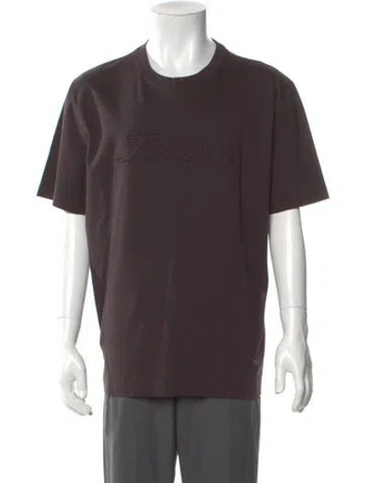 Pre-owned Lanvin Crew Neck Short Sleeve T-shirt W/ Tags In Brown