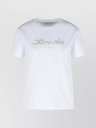 Lanvin Crew Neck Short Sleeves Cotton T-shirt In White