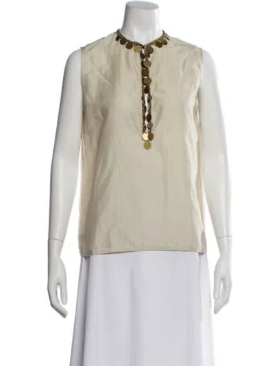 Pre-owned Lanvin Crew Neck Sleeveless Polo In Neutral