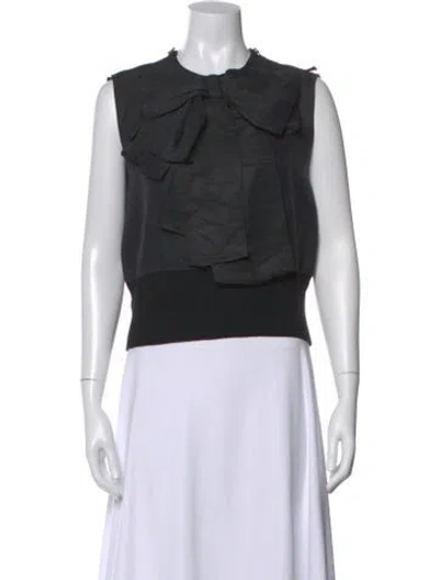 Pre-owned Lanvin Crew Neck Sleeveless Top In Black