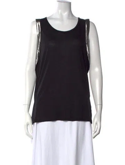 Pre-owned Lanvin Crew Neck Sleeveless Top In Black