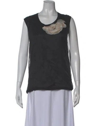 Pre-owned Lanvin Crew Neck Sleeveless Top In Gray