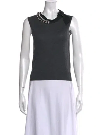 Pre-owned Lanvin Crew Neck Sleeveless Top In Grey