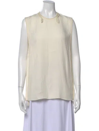 Pre-owned Lanvin Crew Neck Sleeveless Top In Neutral