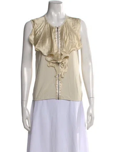 Pre-owned Lanvin Crew Neck Sleeveless Top In Neutral