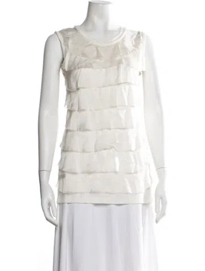 Pre-owned Lanvin Crew Neck Sleeveless Top In Neutral