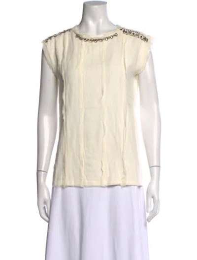 Pre-owned Lanvin Crew Neck Sleeveless Top In Neutrals
