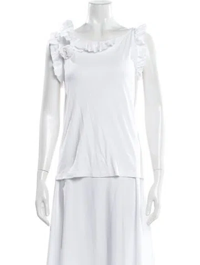 Pre-owned Lanvin Crew Neck Sleeveless Top In White