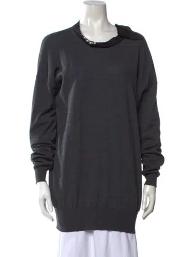 Pre-owned Lanvin Crew Neck Sweater In Grey
