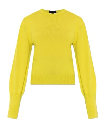 Lanvin Crew-neck Long-sleeve Sweater In Yellow