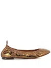 LANVIN CROCODILE-EFFECT LEATHER BALLET SHOES