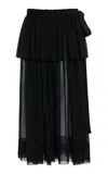 Lanvin Cropped Silk Wide-leg Pants In Black