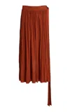 Lanvin Cropped Silk Wide-leg Pants In Orange