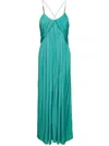 Lanvin Women Cross Back Strap Long Dress In Green