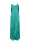 Lanvin Women Cross Back Strap Long Dress In Green