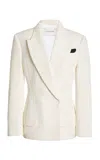 Lanvin Cross-buttoned Structured Cotton-blend Jacket In White