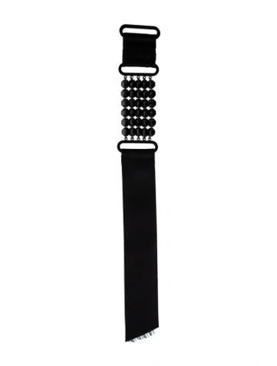 Pre-owned Lanvin Crystal & Ribbon Wrap Bracelet In Multicolor
