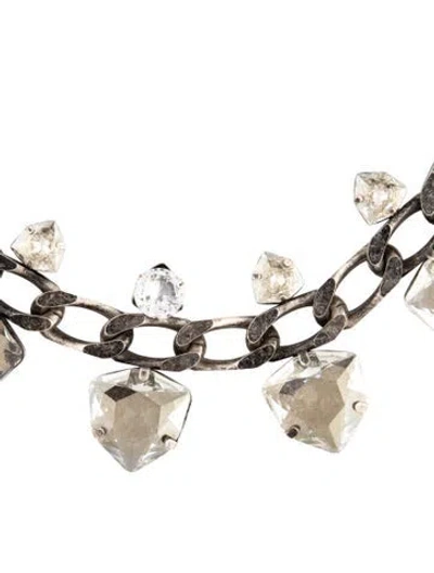 Pre-owned Lanvin Crystal Collar Necklace, 21" In Multicolor