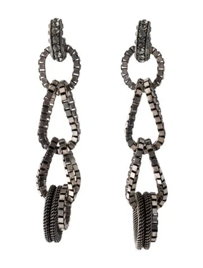 Pre-owned Lanvin Crystal Drop Earrings In Multi