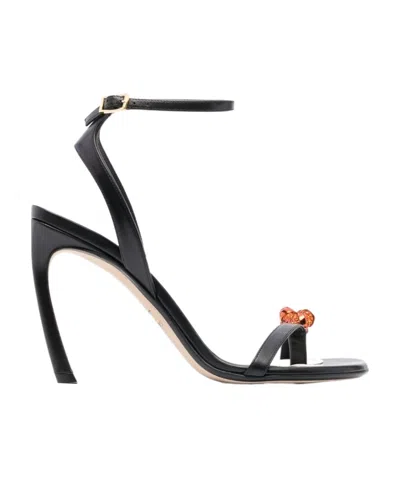 LANVIN CRYSTAL-EMBELLISHED 105MM SANDALS