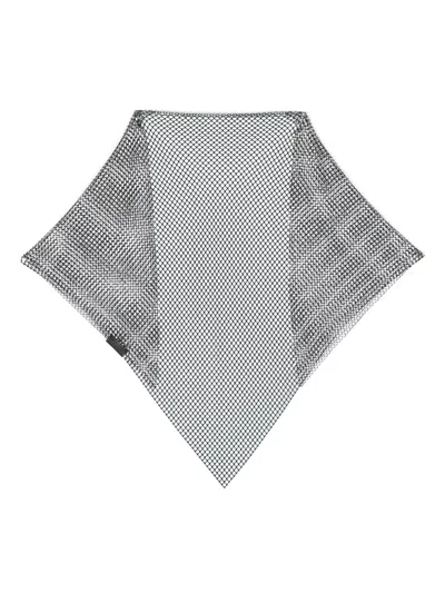 Lanvin Crystal-embellished Mesh Scarf In Black