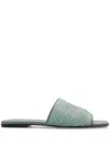 Lanvin Crystal-embellished Sandals In Green