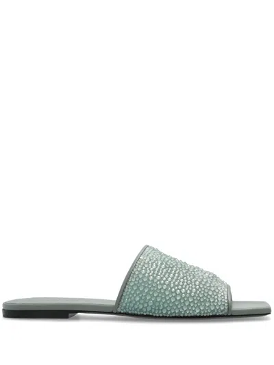 Lanvin Crystal-embellished Sandals In Green