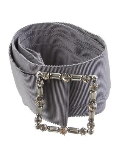 Pre-owned Lanvin Crystal Embellishments Belt In Gray