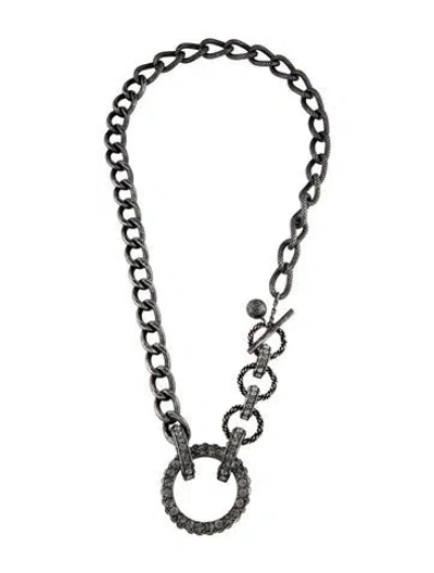 Pre-owned Lanvin Crystal Embellishments Chain Necklace, 29.5" In Multicolor